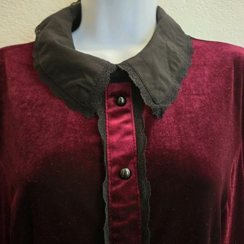 Hell Bunny Velvet Whimsigoth Goth Witchy Prudence Dress Burgundy Size XxL - Picture 5 of 10